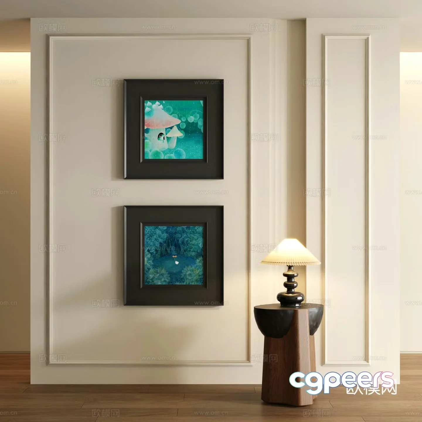 3D model of medieval style decorative painting