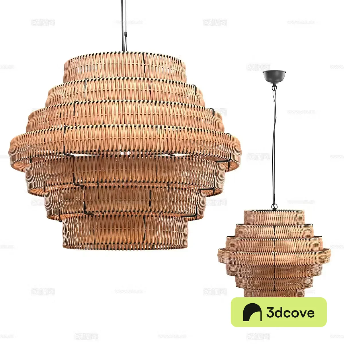 Wabi-sabi rattan chandelier