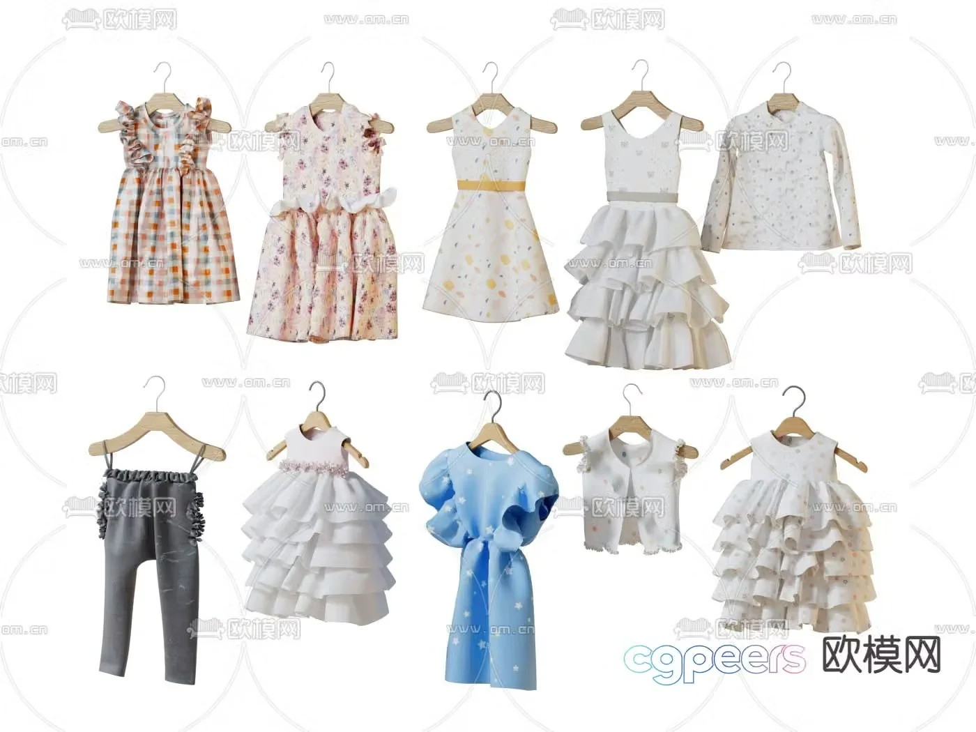 children clothes clothing hanger 3d model