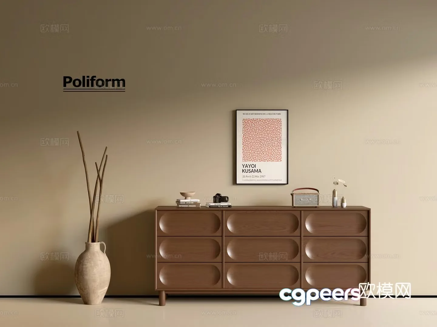 Modern wood grain cabinet ins wind minimalist wind cabinet whole cabinet sideboard balcony cabinet storage 3D model