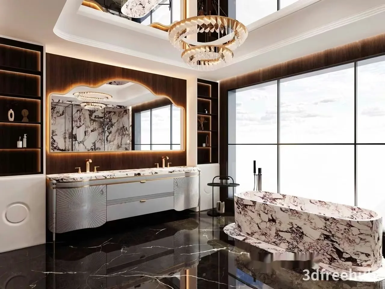 A Luxurious Bathroom 3D Model – 19959 – VRAY Render