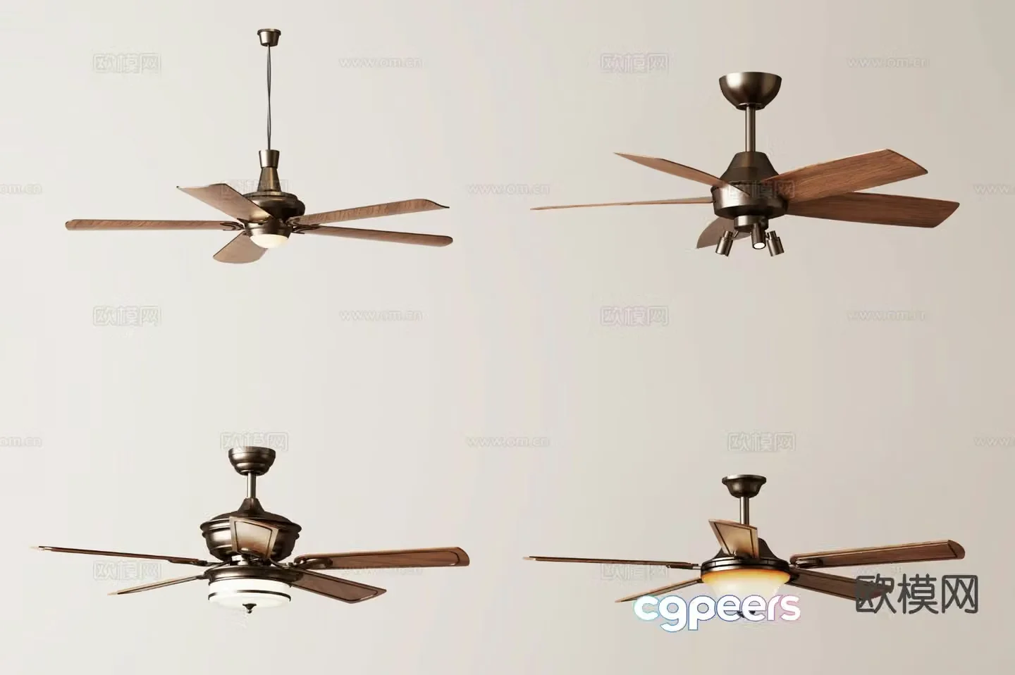 American ceiling fan light fan light 3d model