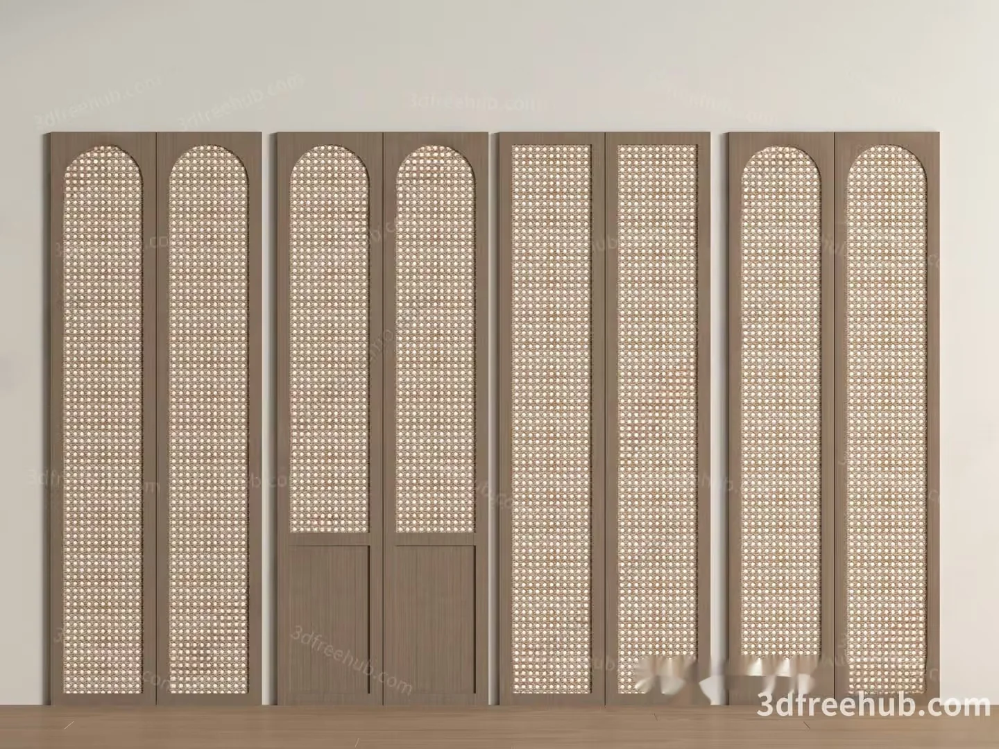 Brown Wooden Panel With White Dots 3D Model – 23487 – VRAY Render