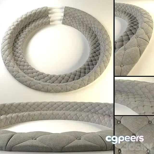 3ds Max Free – Round couch built-in floor