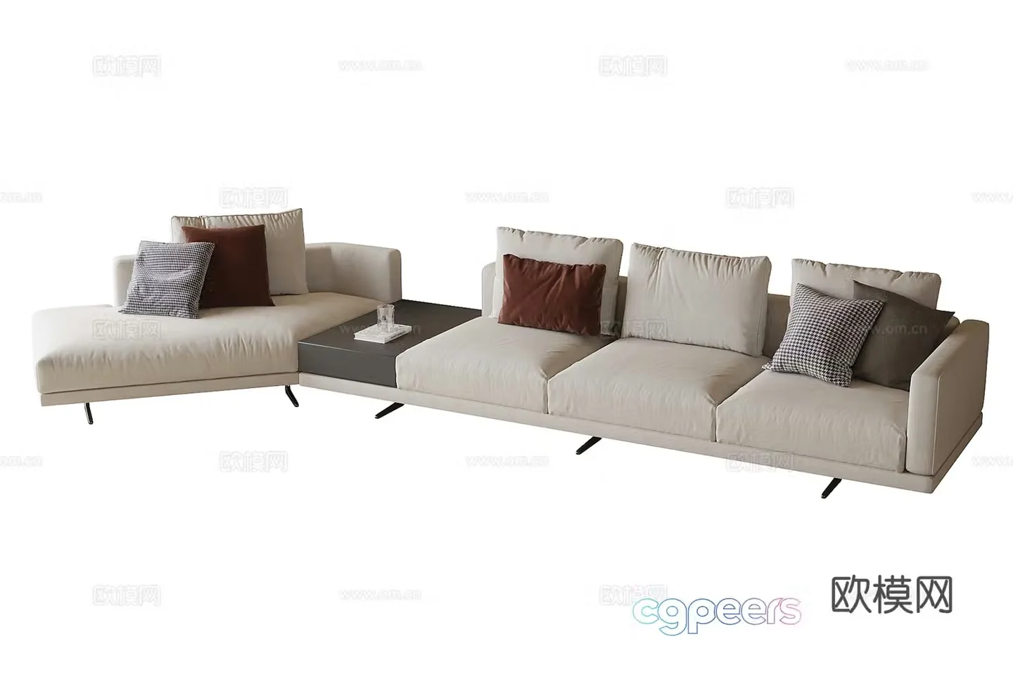 Modern multi-person sofa living room sofa 3d model