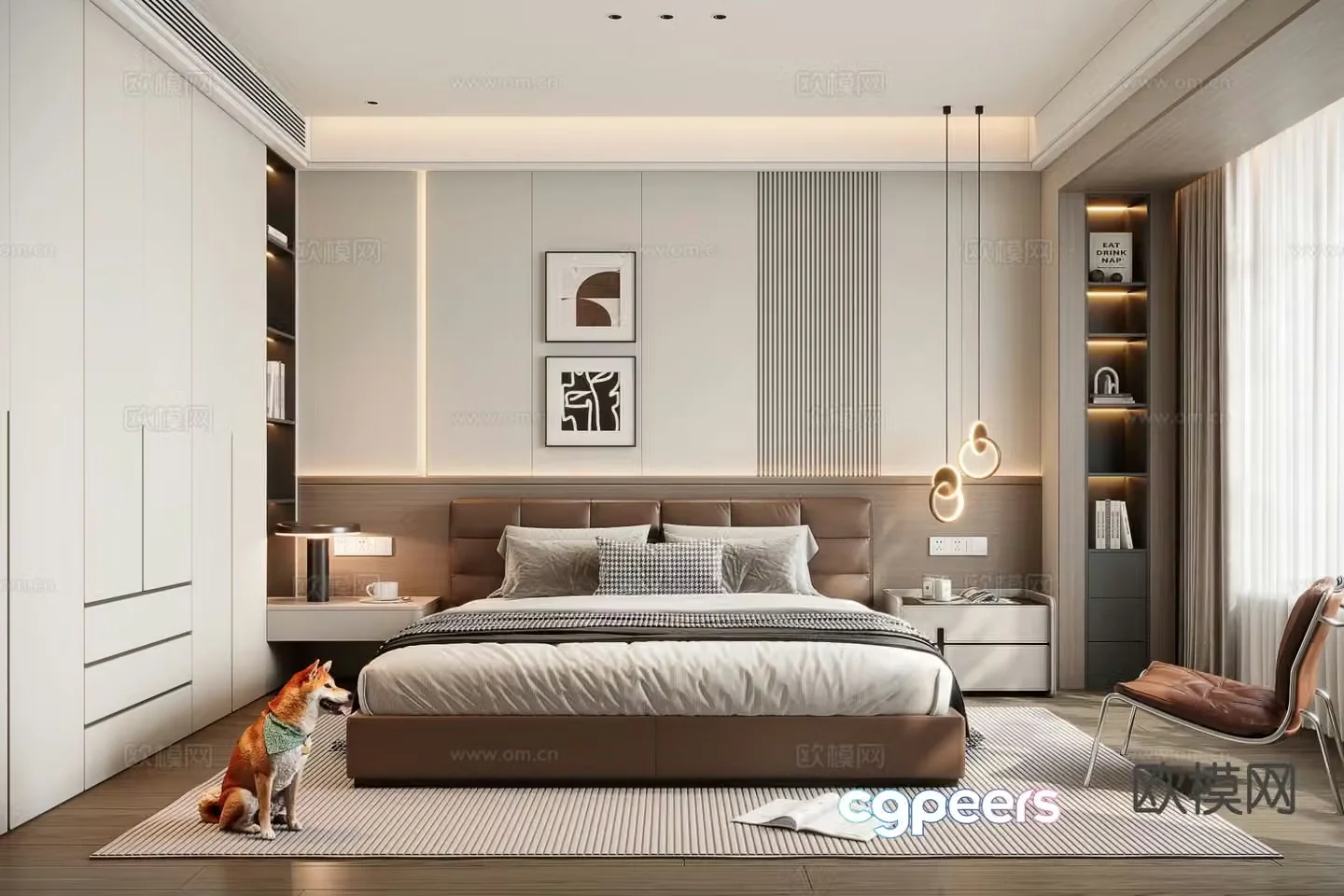 Italian style bedroom master bedroom 3d model