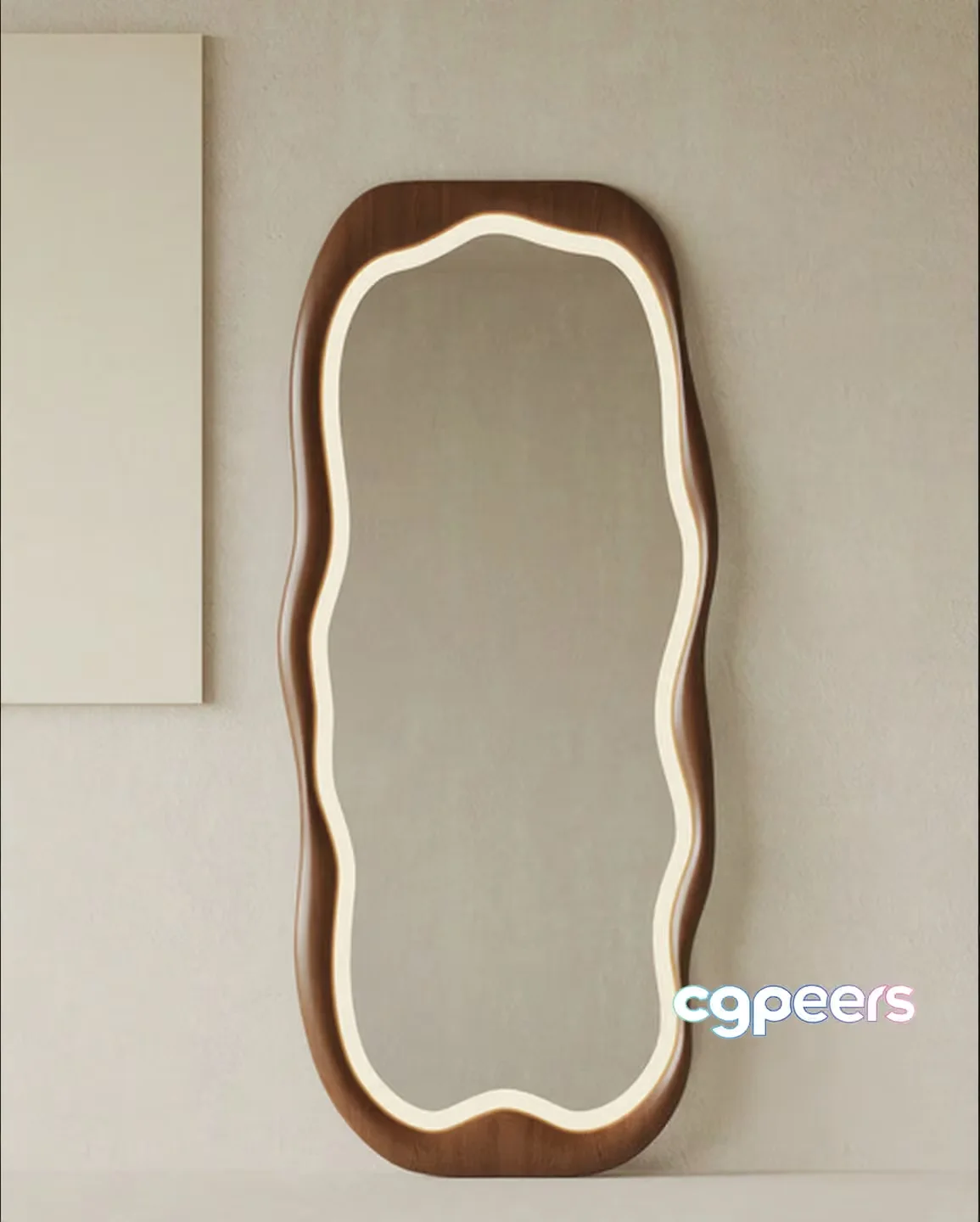 A Mirror With A Wooden Frame 3D Model – 21704 – VRAY Render