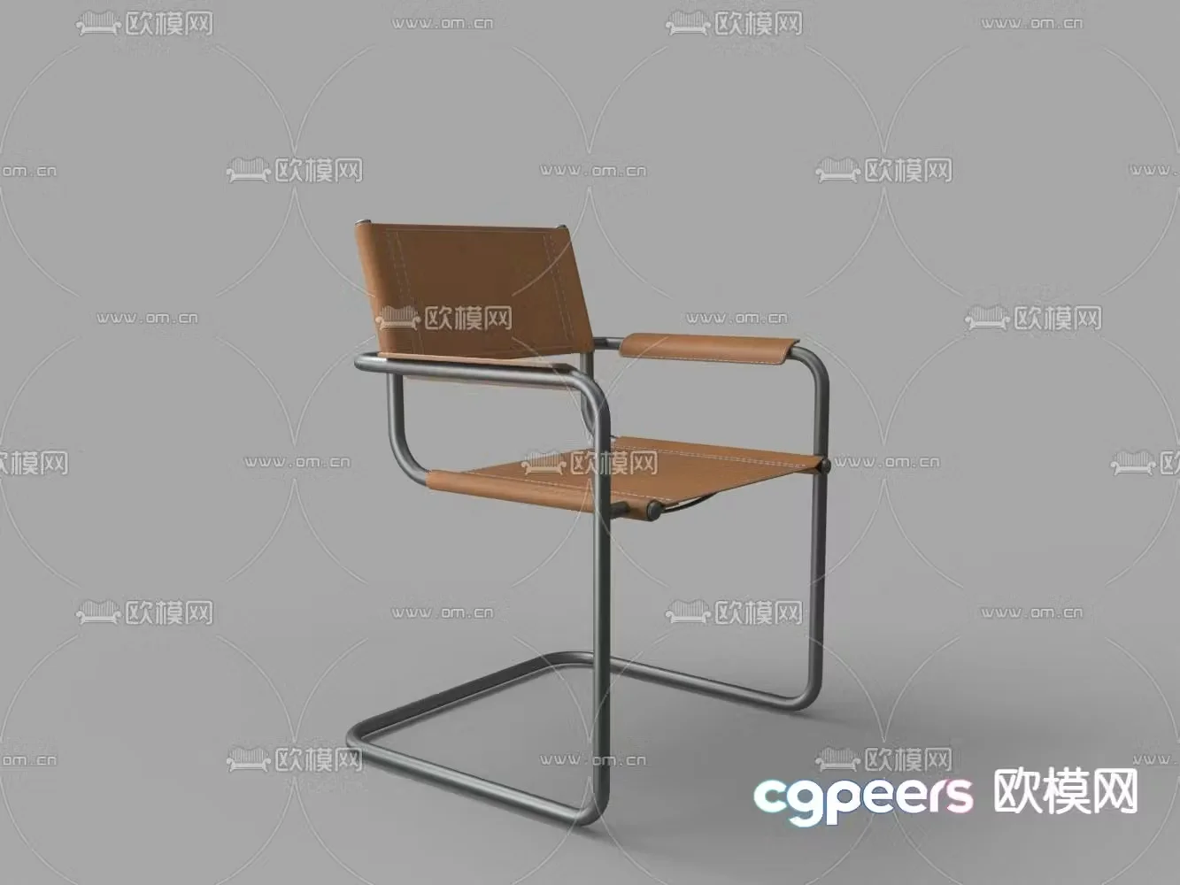 Modern leather lounge chair 3d model