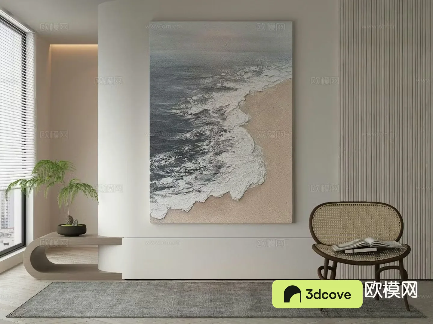 Modern art painting beach painting decorative painting