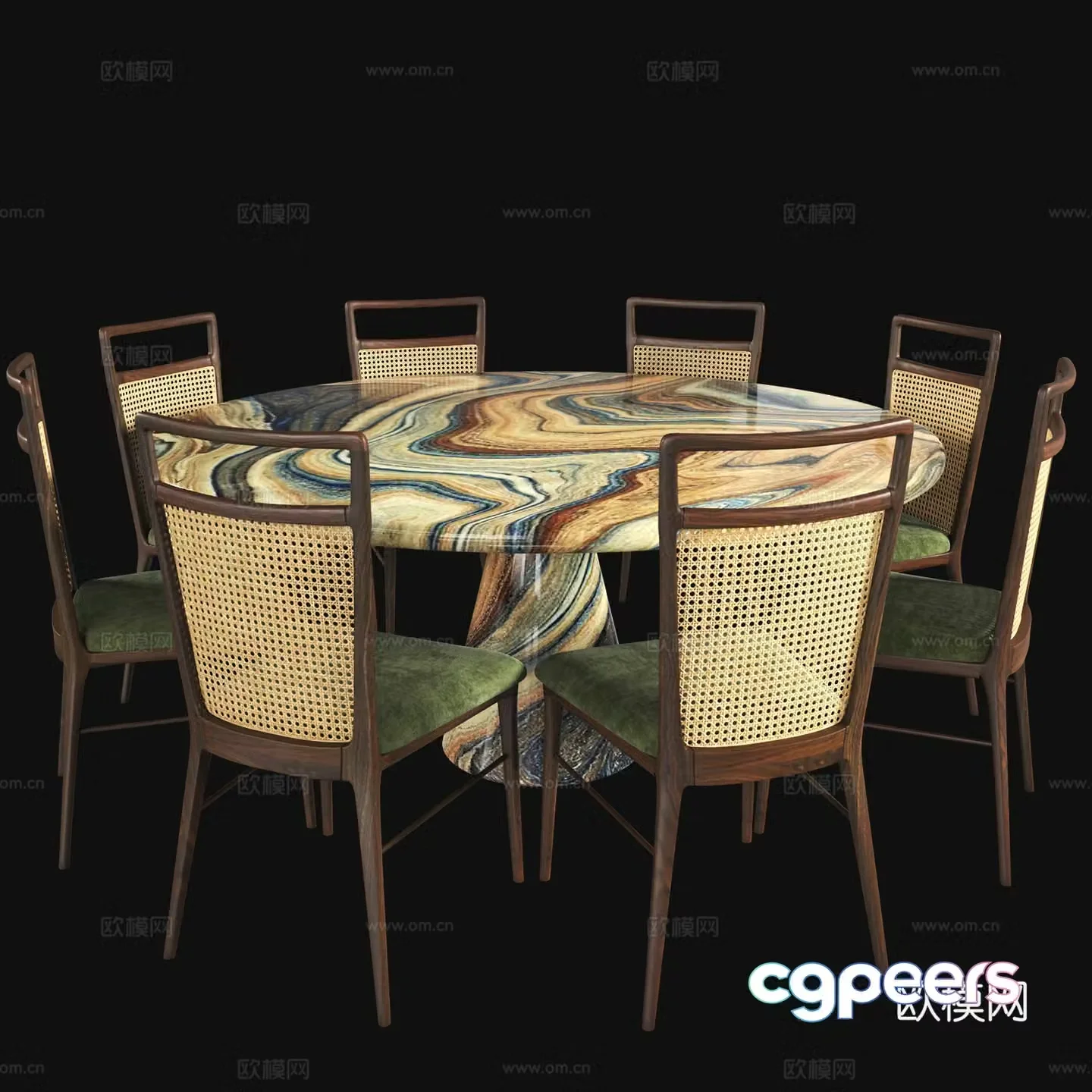 Dining table and dining chair 3d model