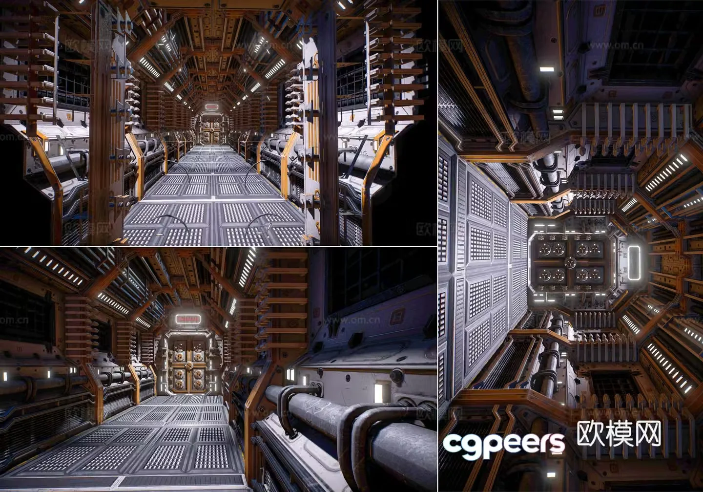 Science fiction corridor Game science fiction scene corridor Modern science fiction art gallery scene Game movie 3d model