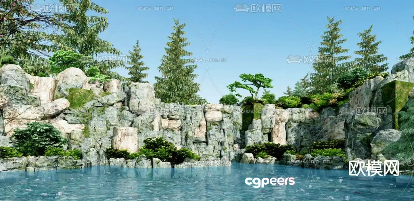 Modern park landscape 3d model