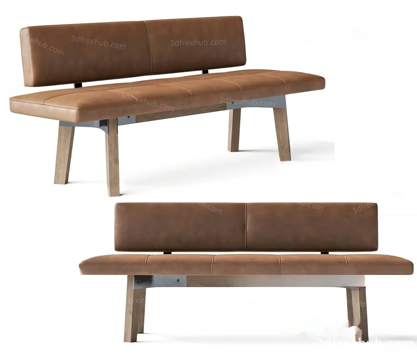 A Modern Leather Bench 3D Model – 21191 – VRAY Render