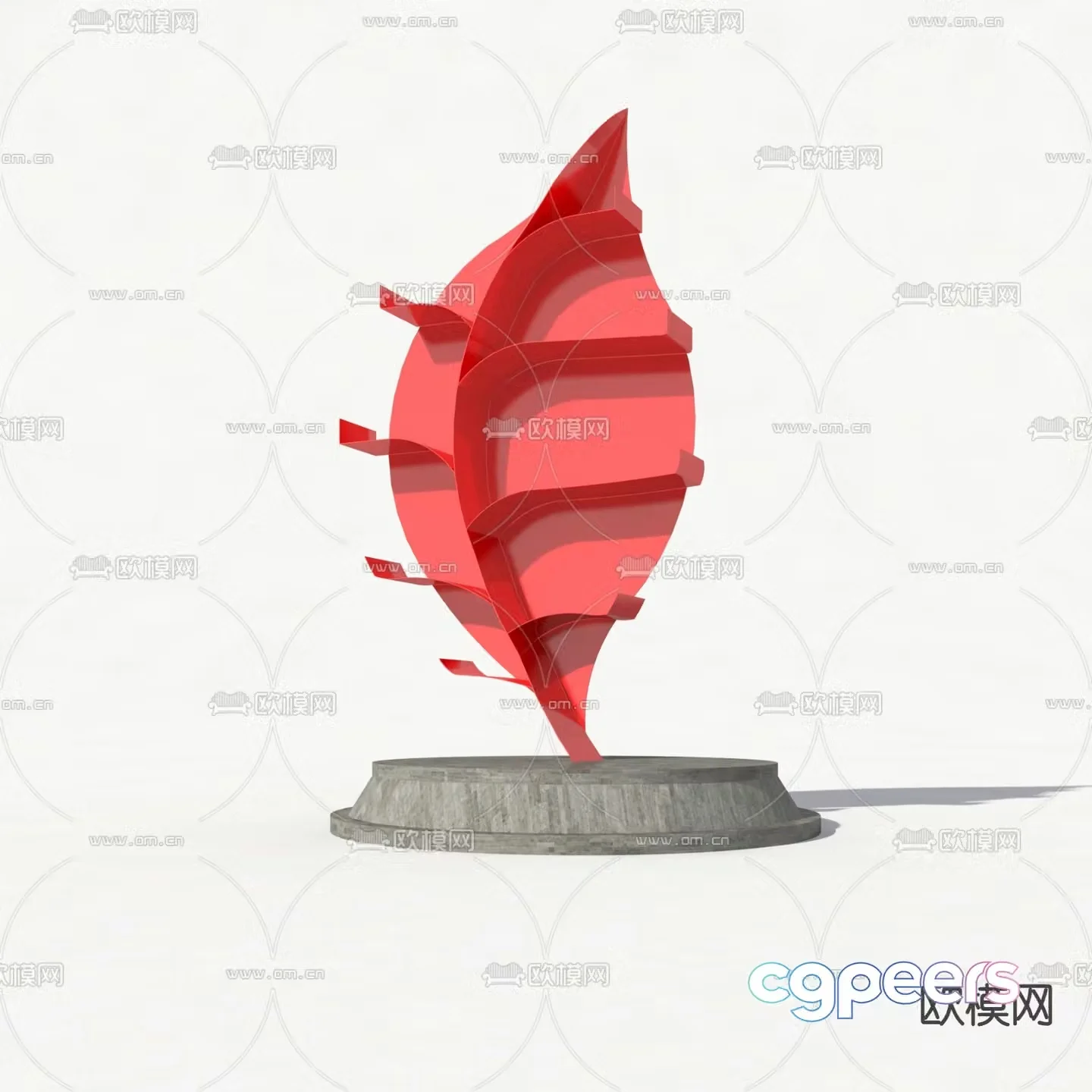 Modern urban sculpture sketch 3d model