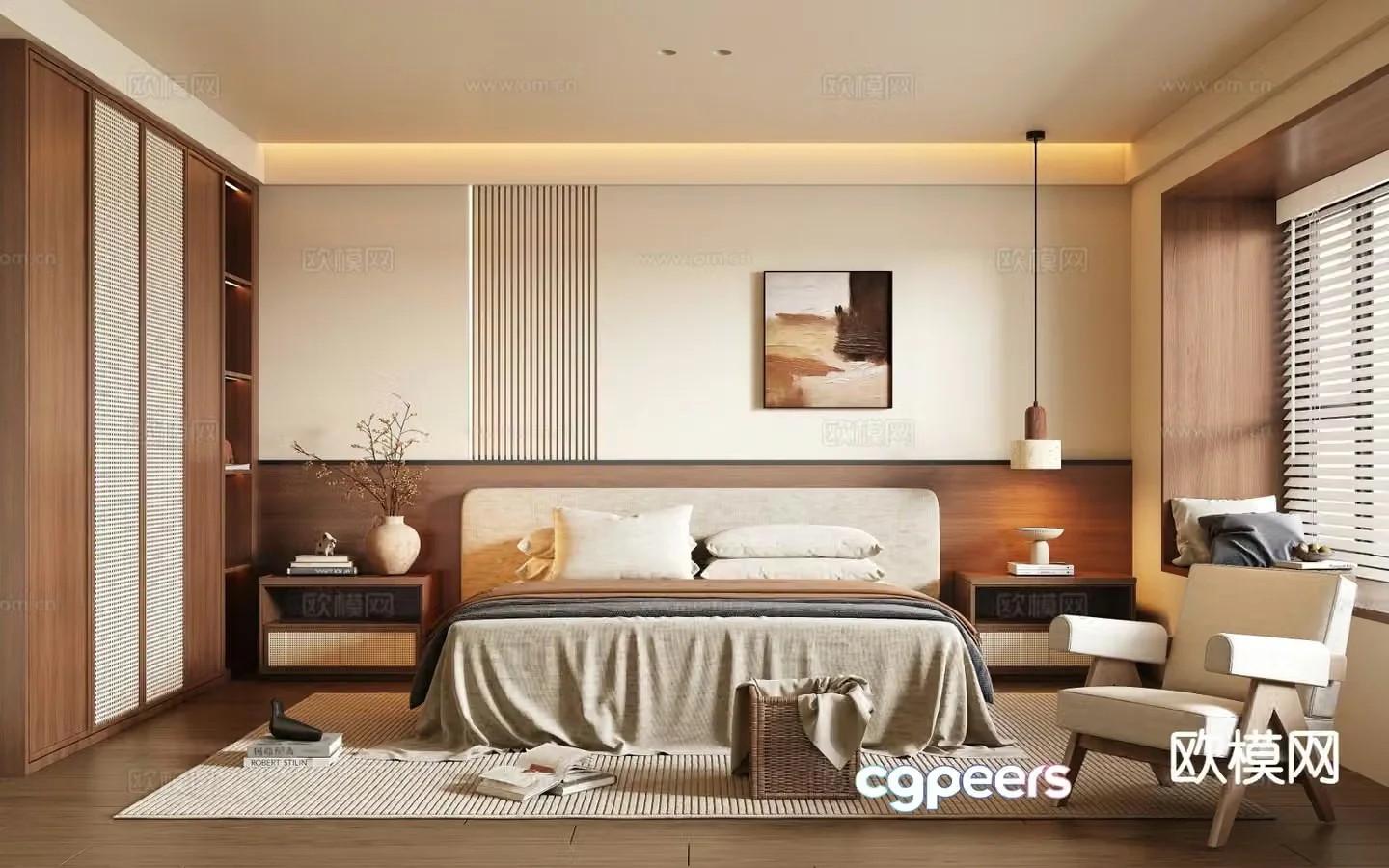 Wabi Sabi bedroom master bedroom 3d model