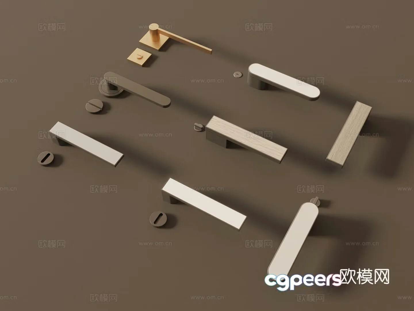 Modern door lock door handle handle 3d model