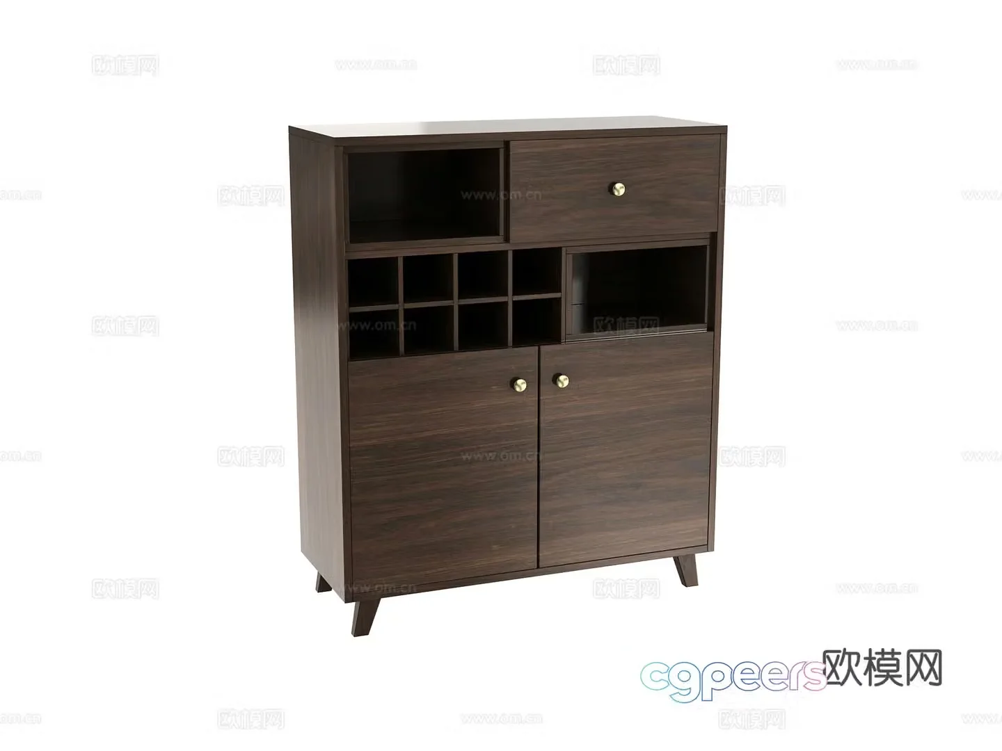 Log sideboard 3d model