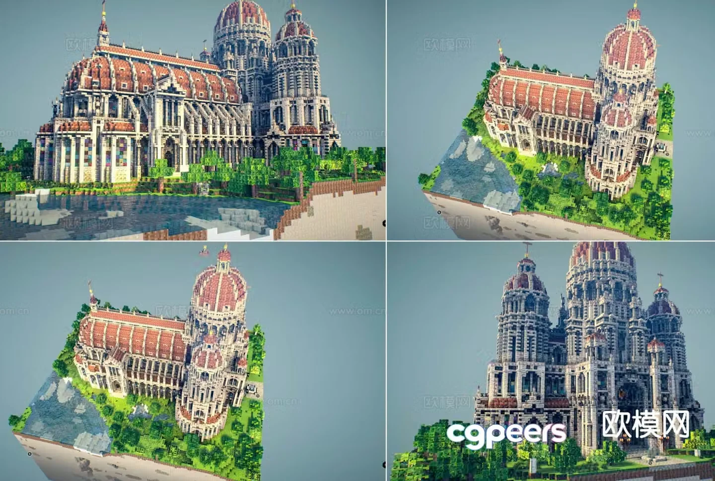 Toys Castle Building Blocks Ornaments MC Church Lego Building Blocks 3D Model