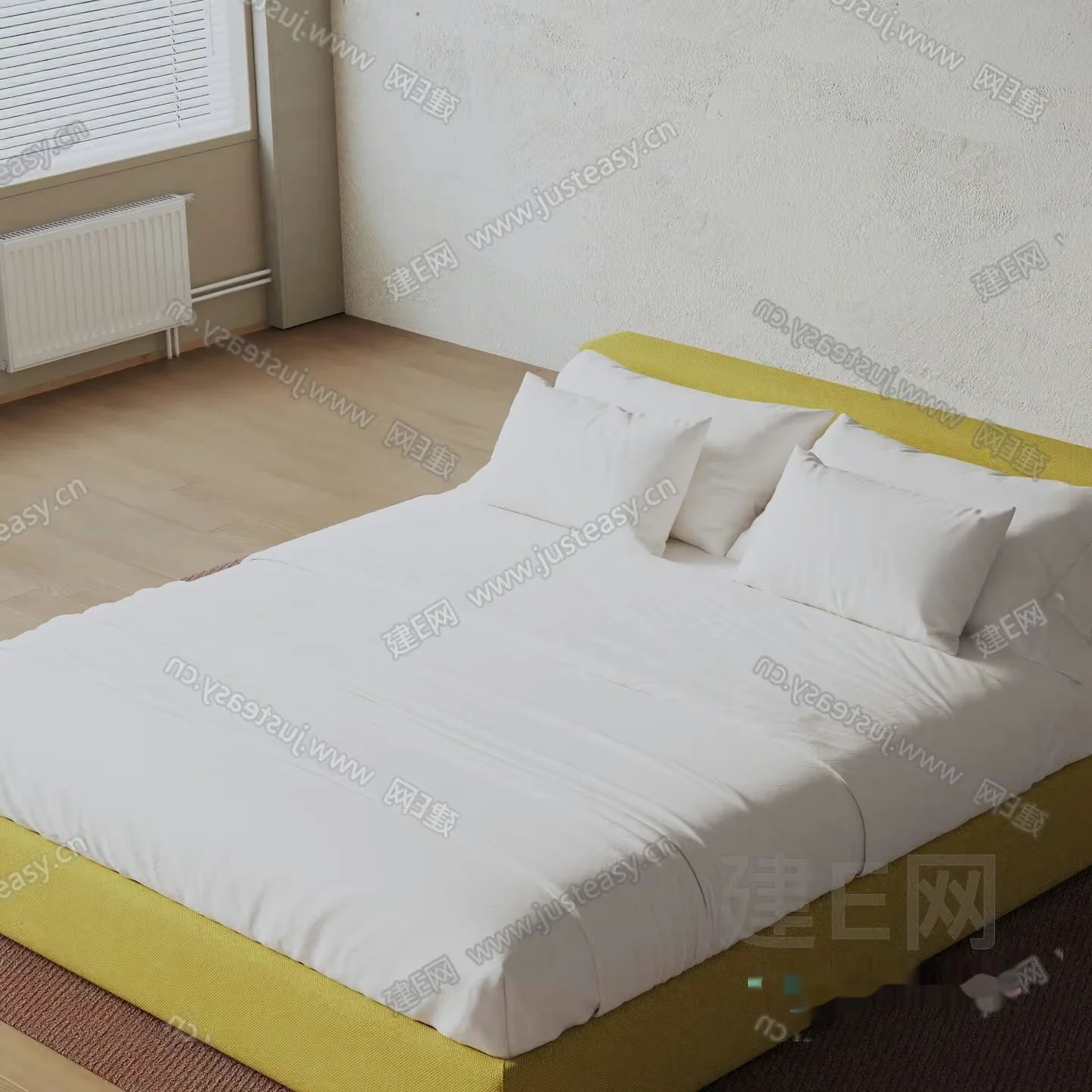 A White Bed 3D Model – 4090 – VRAY Render