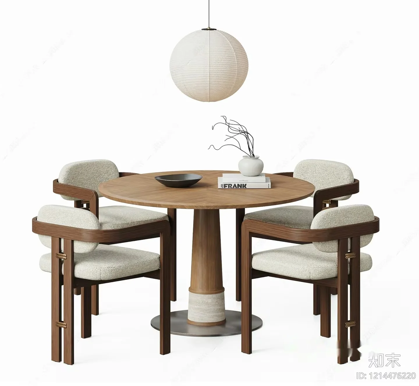 A Modern Dining Table Set 3D Model – 16184 – VRAY Render