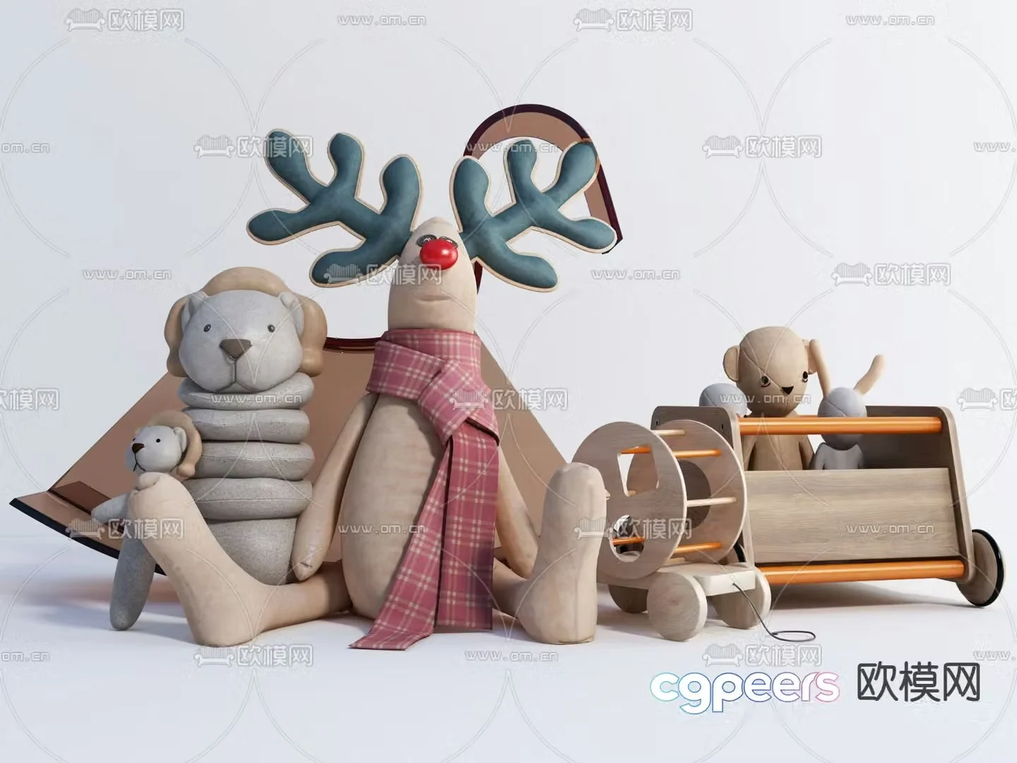 Modern ragdoll plush toy figurine 3d model