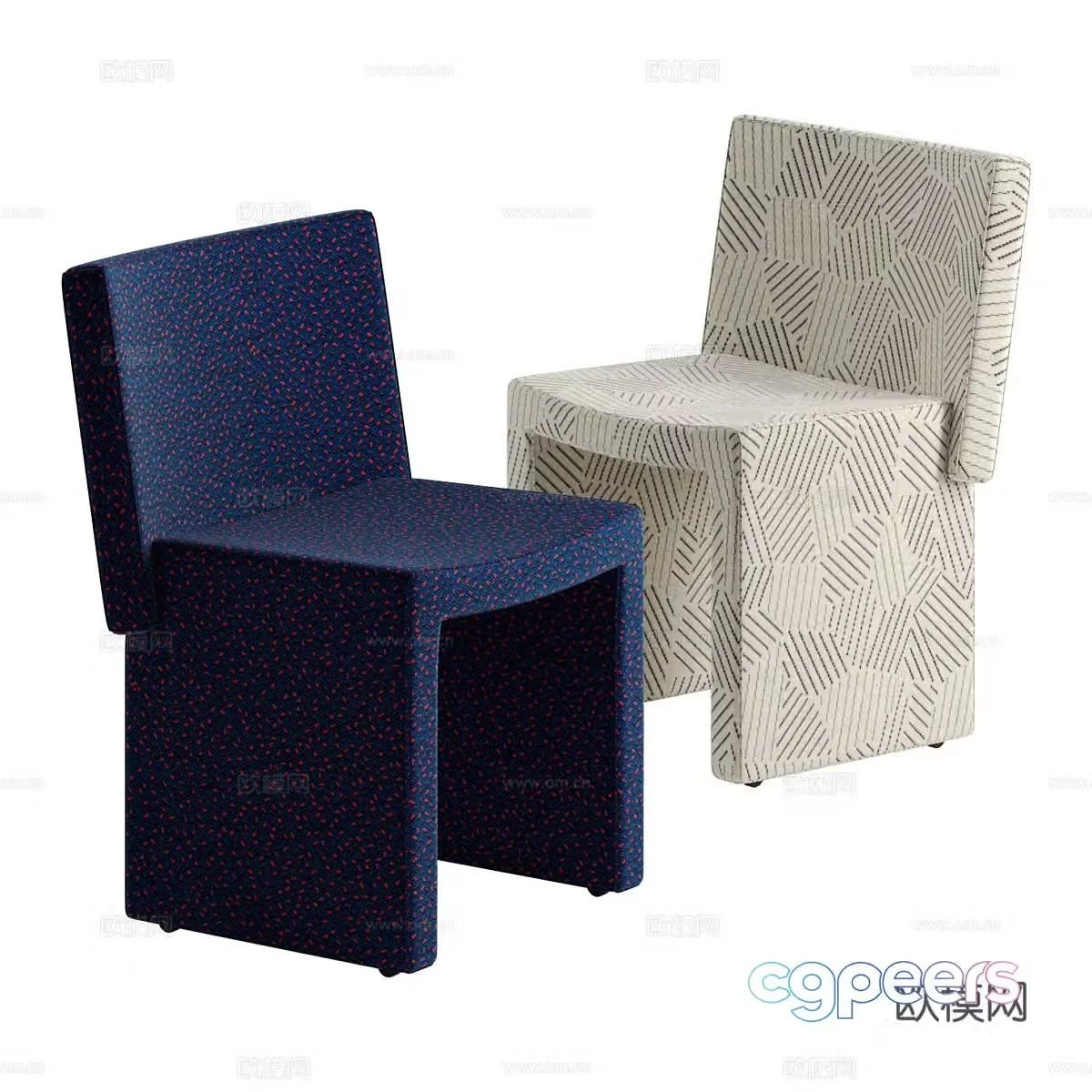 Modern Italian fabric single chair 3d model