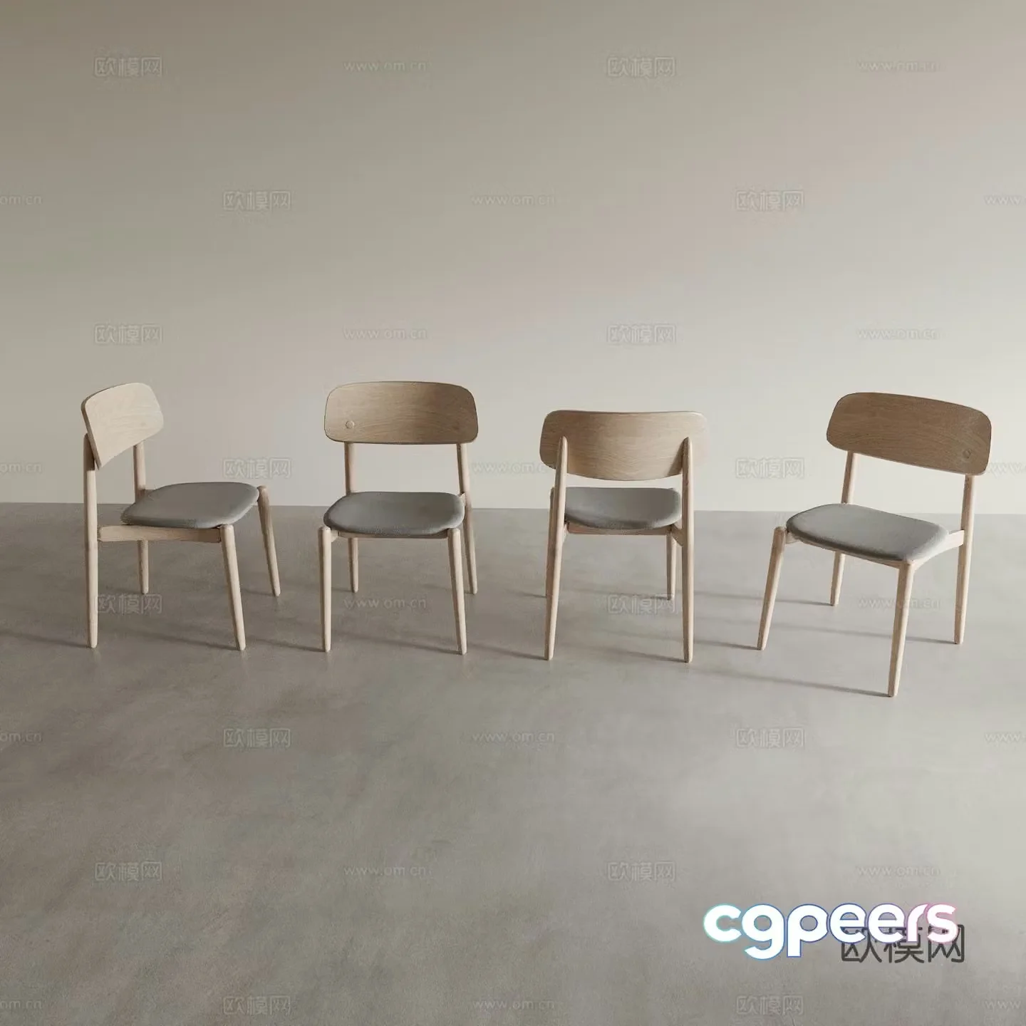 Dining chair tea chair coffee chair dressing chair 3d model