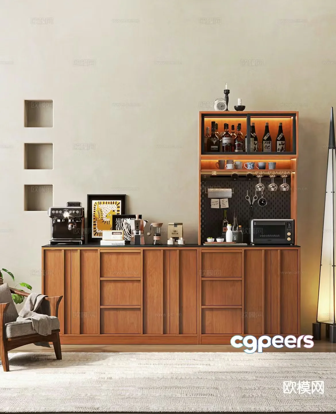 Middle-aged sideboard 3D model