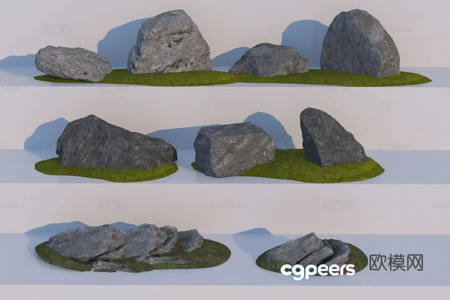 Modern landscape stone 3d model
