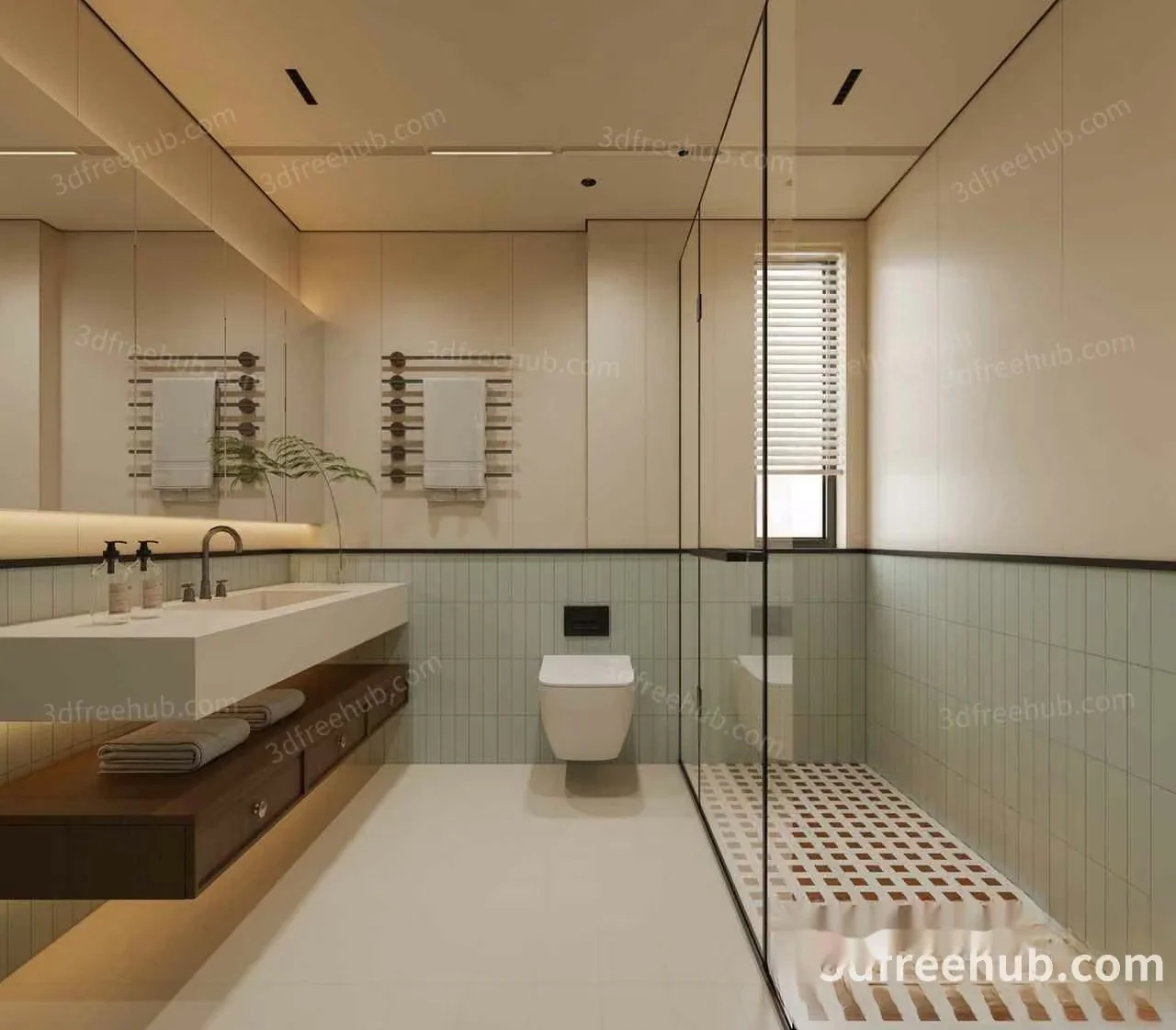 Modern Bathroom Design 3D Model – 20873 – VRAY Render