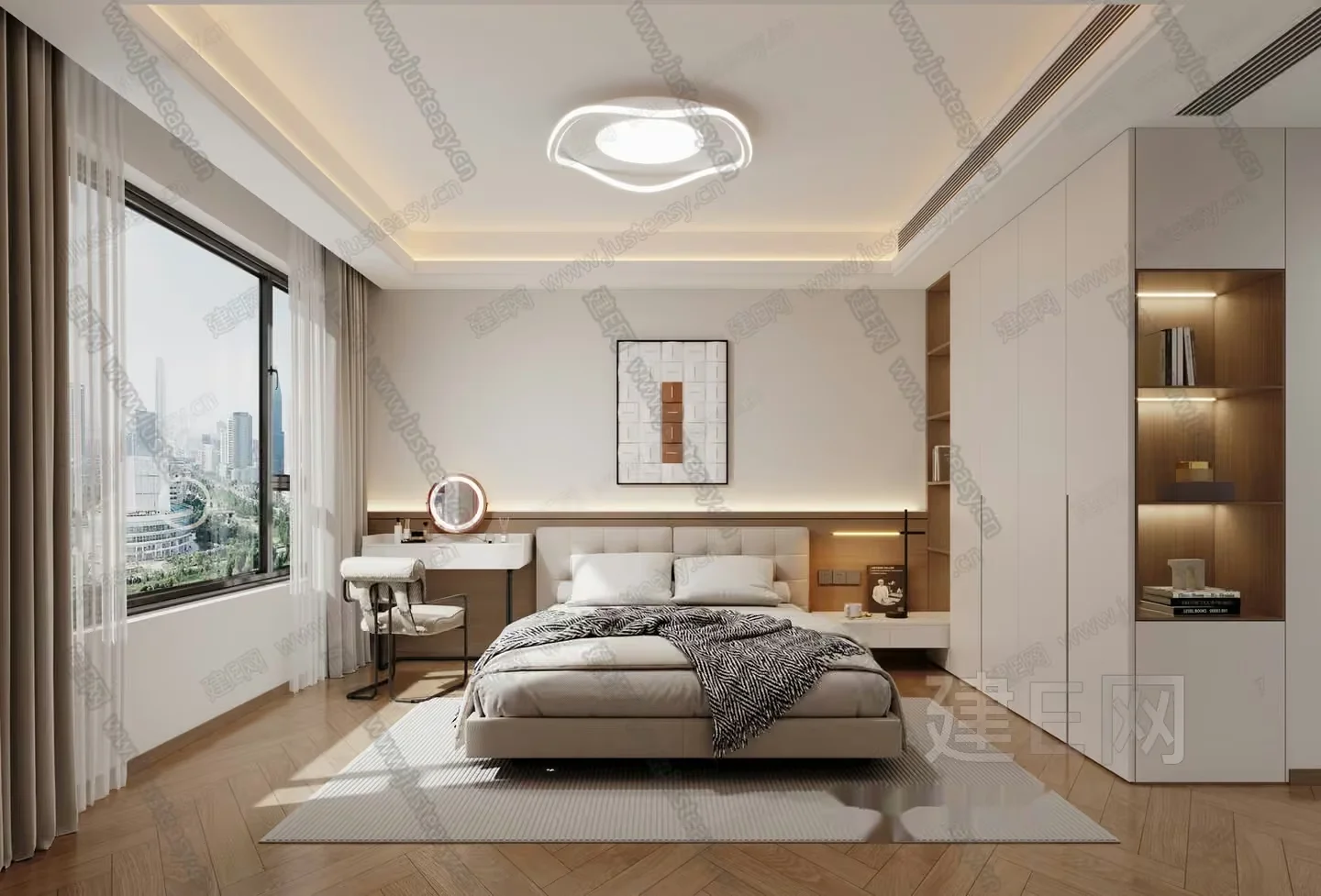 Cozy Modern Bedroom 3D Model – 21403 – VRAY Render