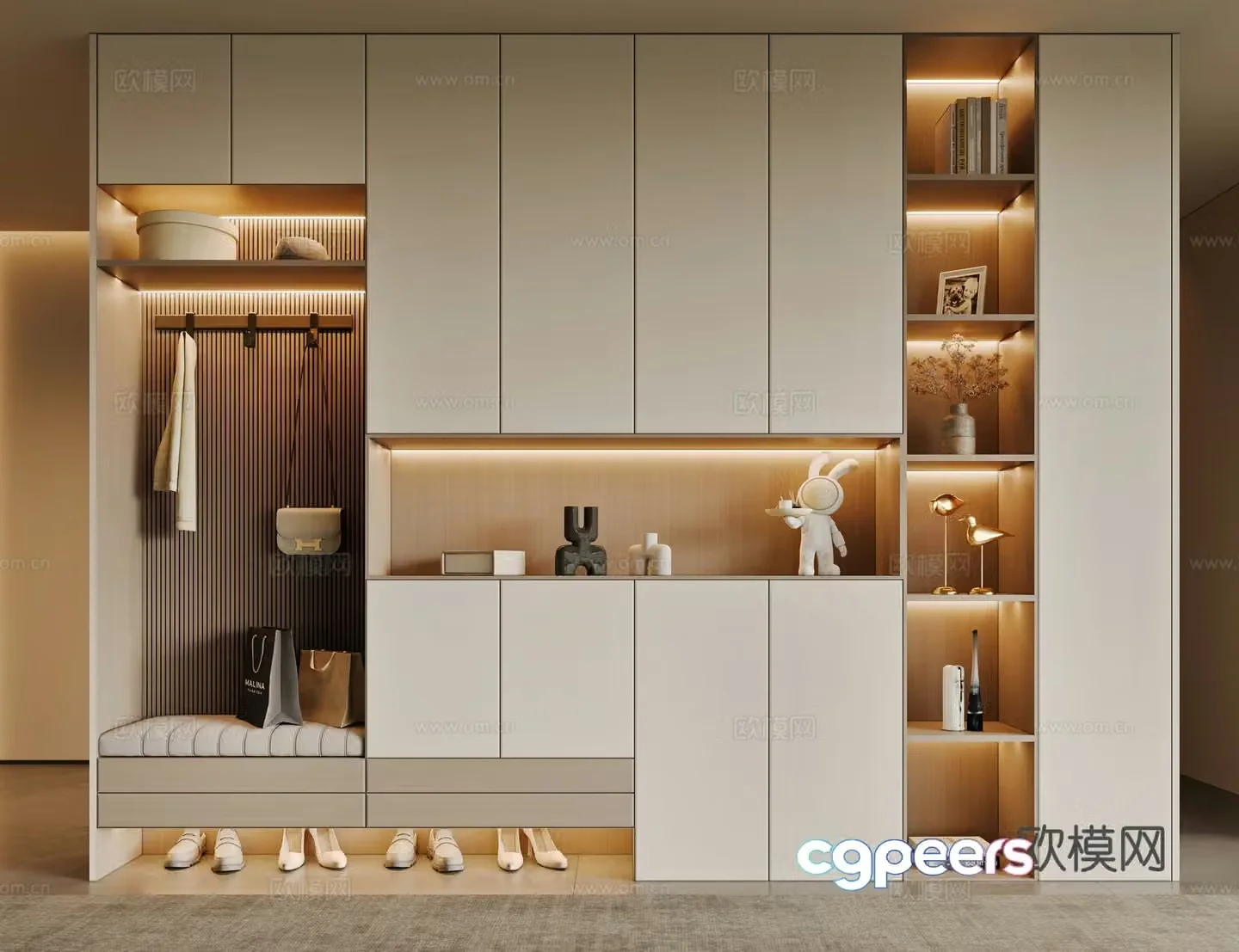 Modern porch shoe cabinet 3d model