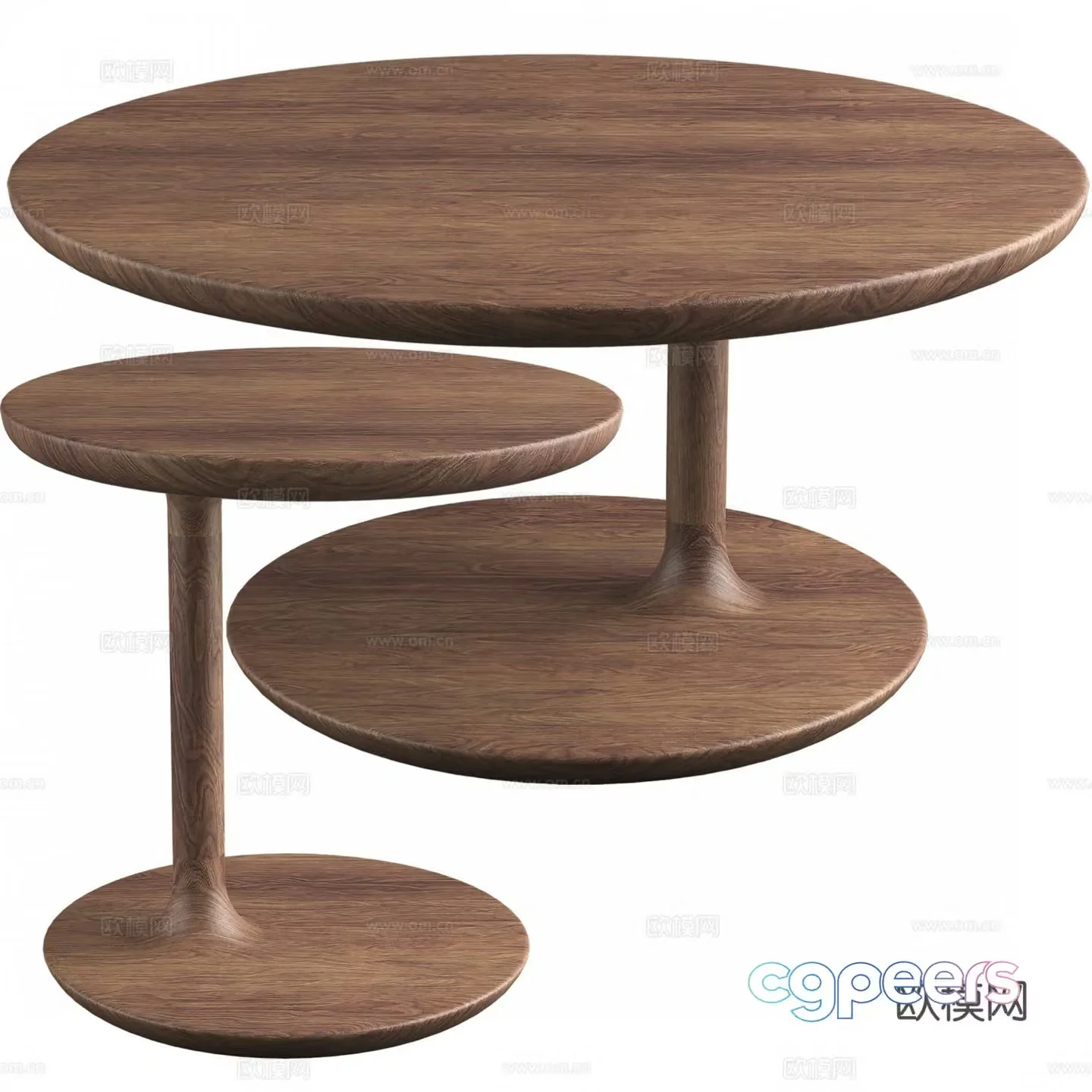 artisan modern solid wood coffee table 3d model