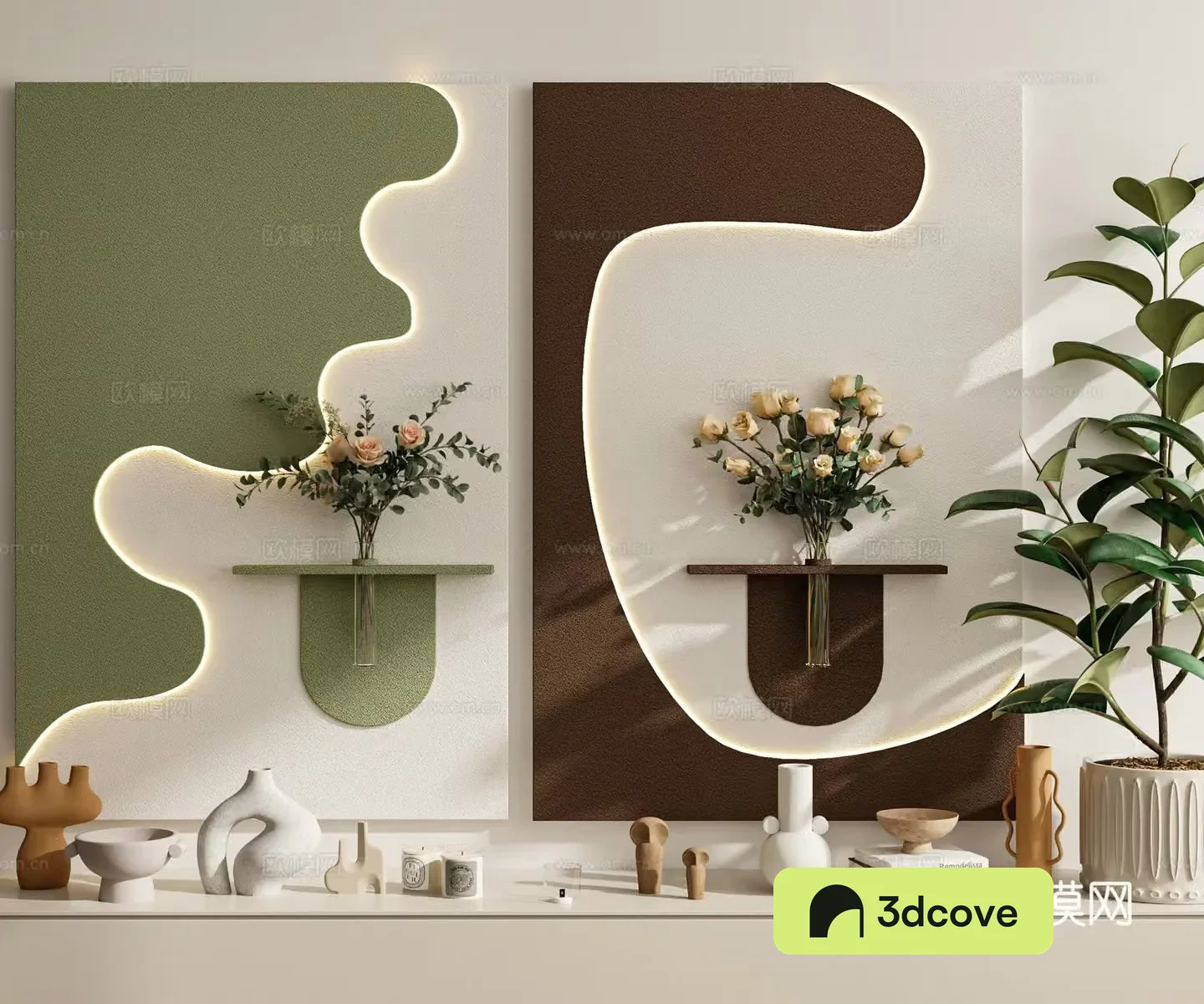 Modern cream style decorative painting hanging painting combination wall decoration pendant