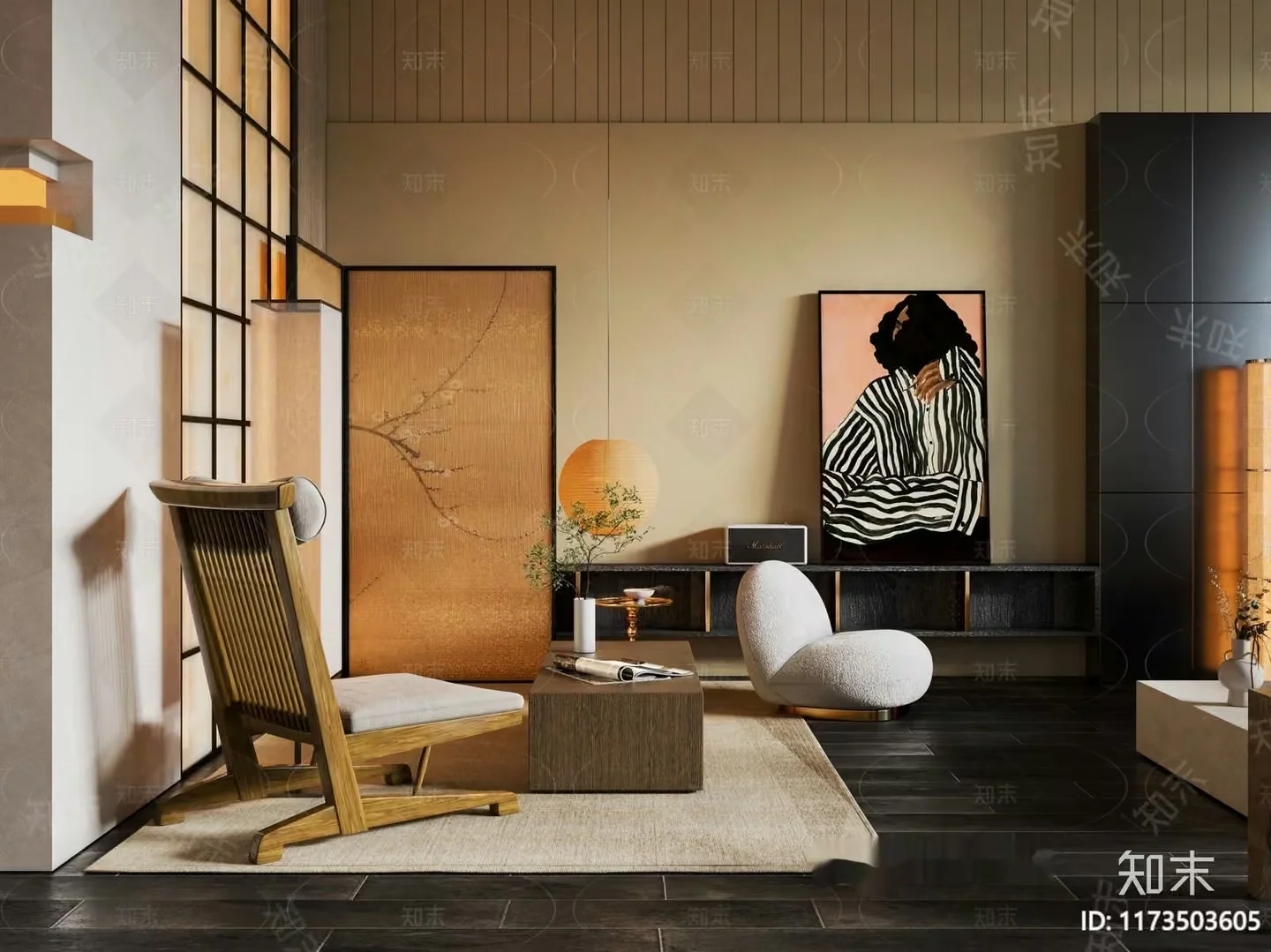 Modern Living Room 3D Model – 15471 – VRAY Render