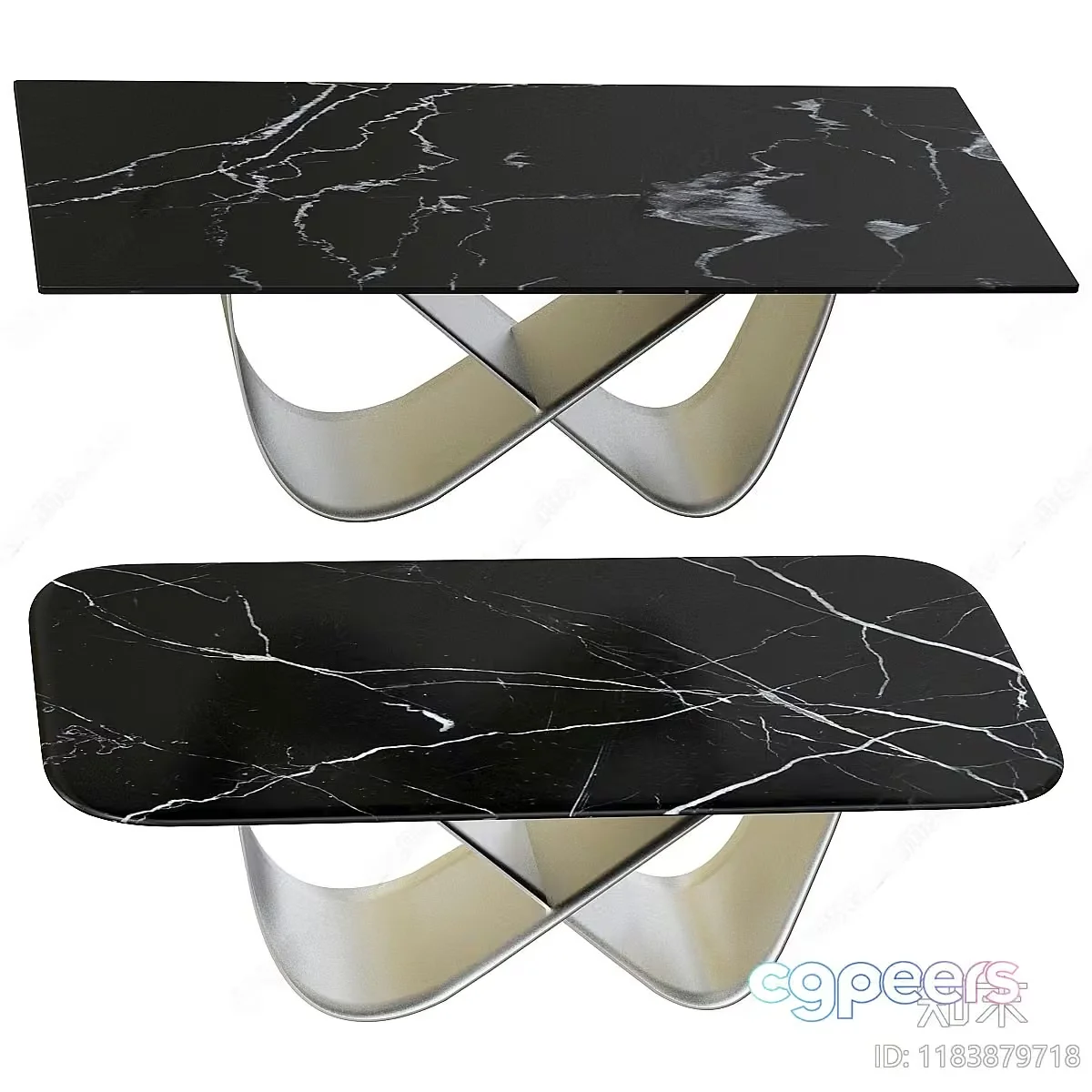 Modern Black Marble Table 3D Model – 18800 – VRAY Render