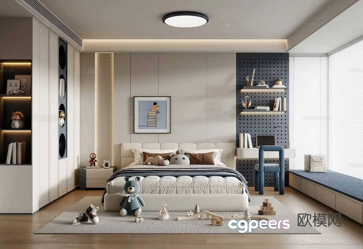 Modern boy’s room children’s room kid’s room 3d model