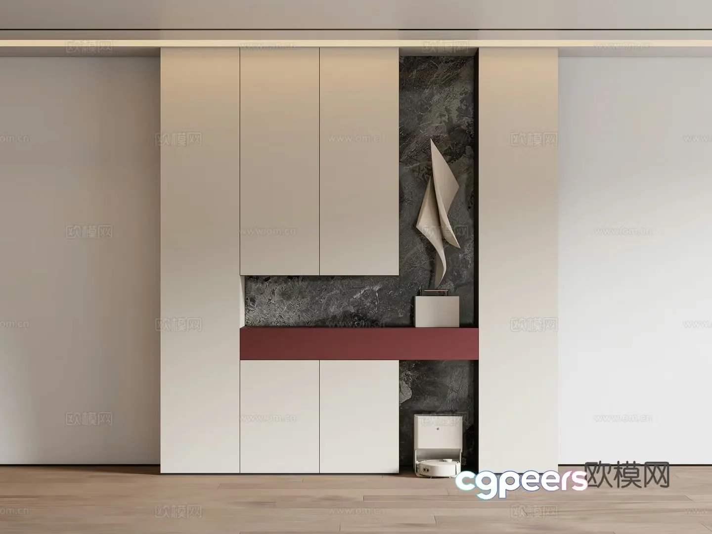 Modern shoe cabinet entrance cabinet 3d model
