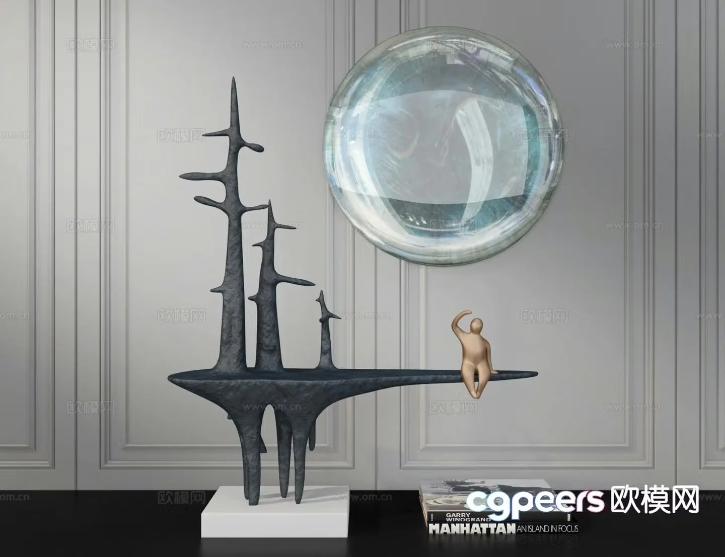 New Chinese sculpture ornaments 3D model
