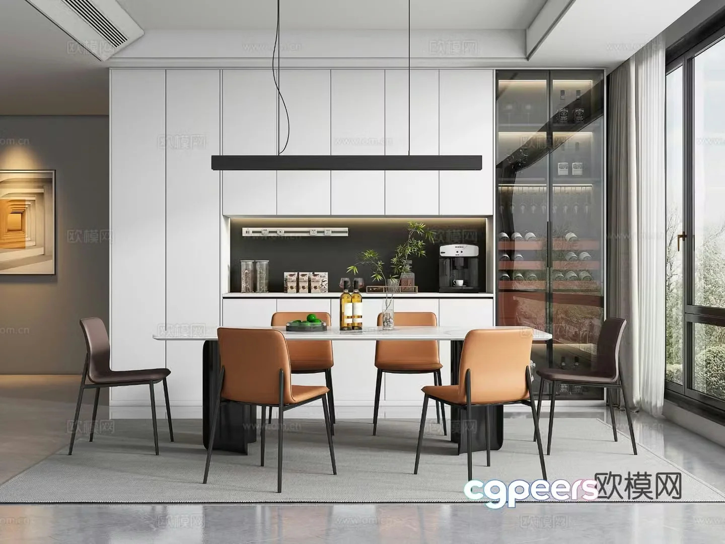 Modern restaurant 3d model