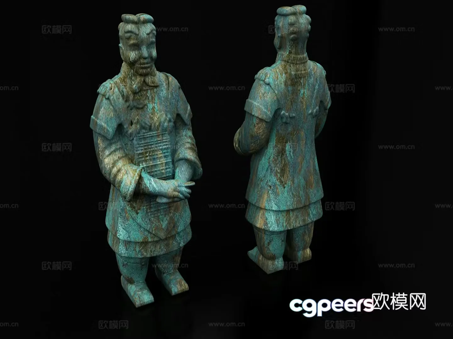 Terracotta Warriors Qin Dynasty pottery antique cultural relics sculpture combination statues burial objects portraits 3D models
