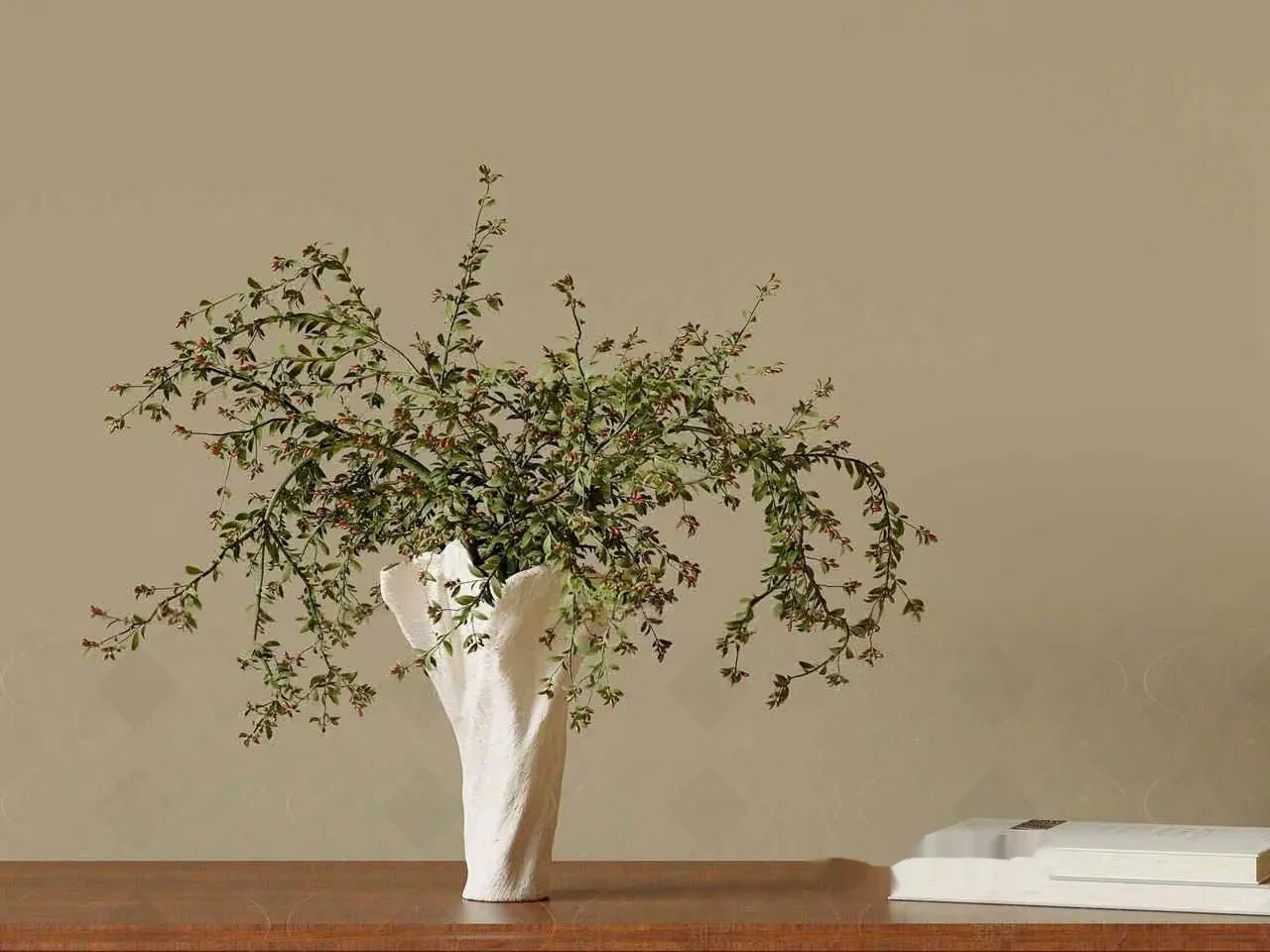 White Vase With Greenery 3D Model – 9925 – CORONA Render