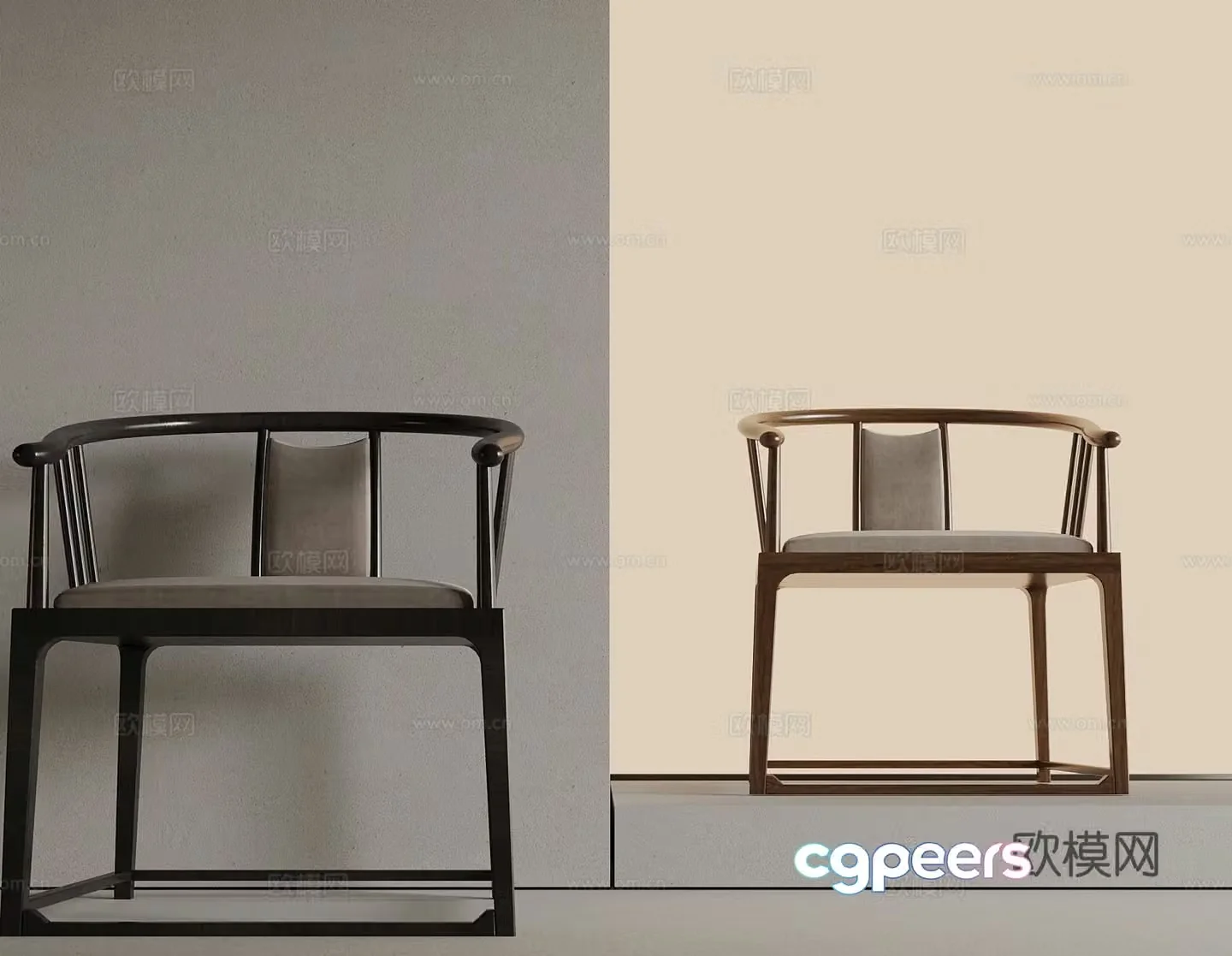 New Chinese style armchair leisure chair 3d model