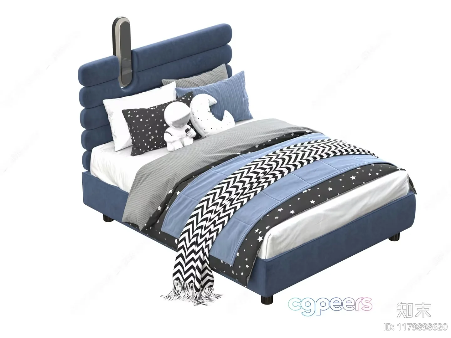 A Blue Bed 3D Model – 5468 – VRAY Render
