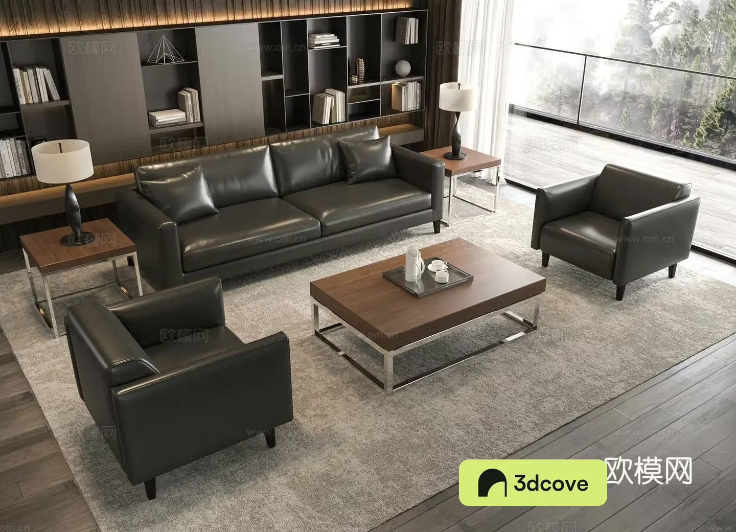 Modern office sofa coffee table combination