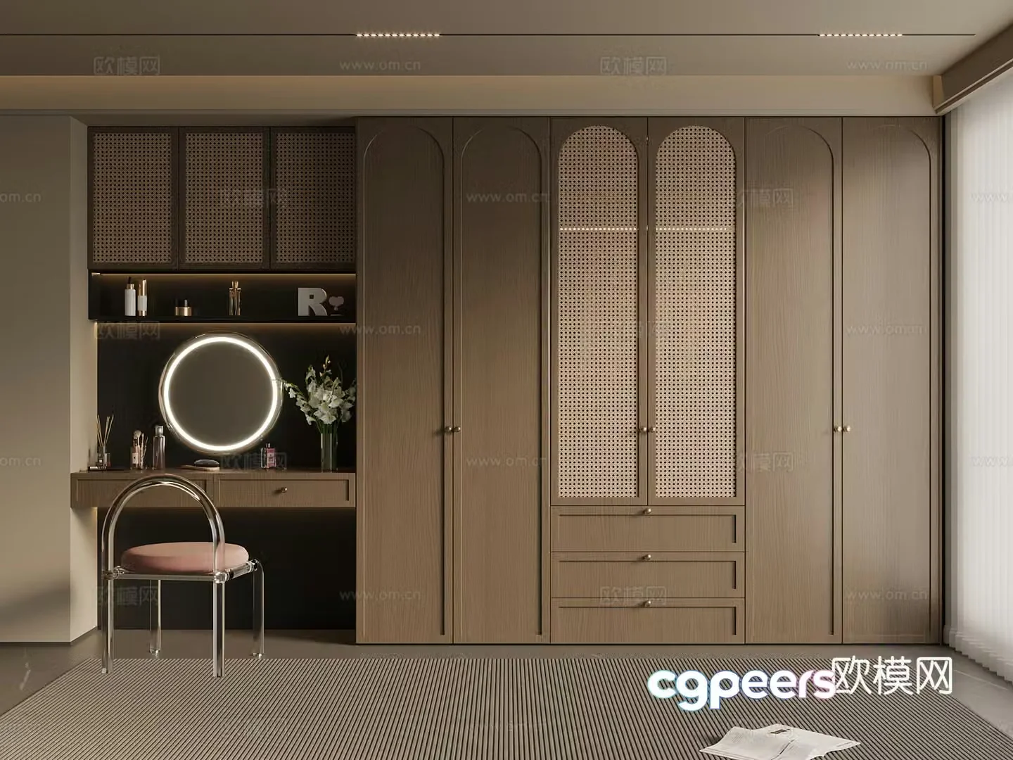 Middle Chinese style wardrobe master bedroom wardrobe bedroom wardrobe wardrobe wardrobe wardrobe dressing table 3d model
