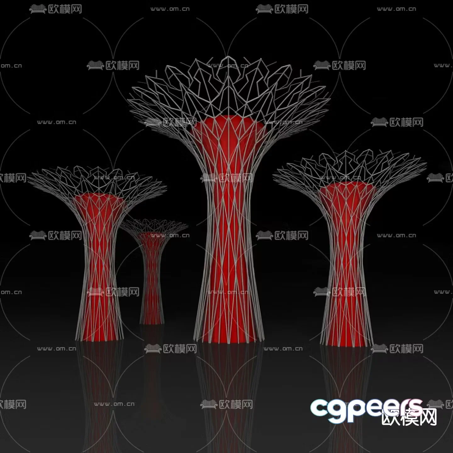 Modern urban sculpture sketch 3D model