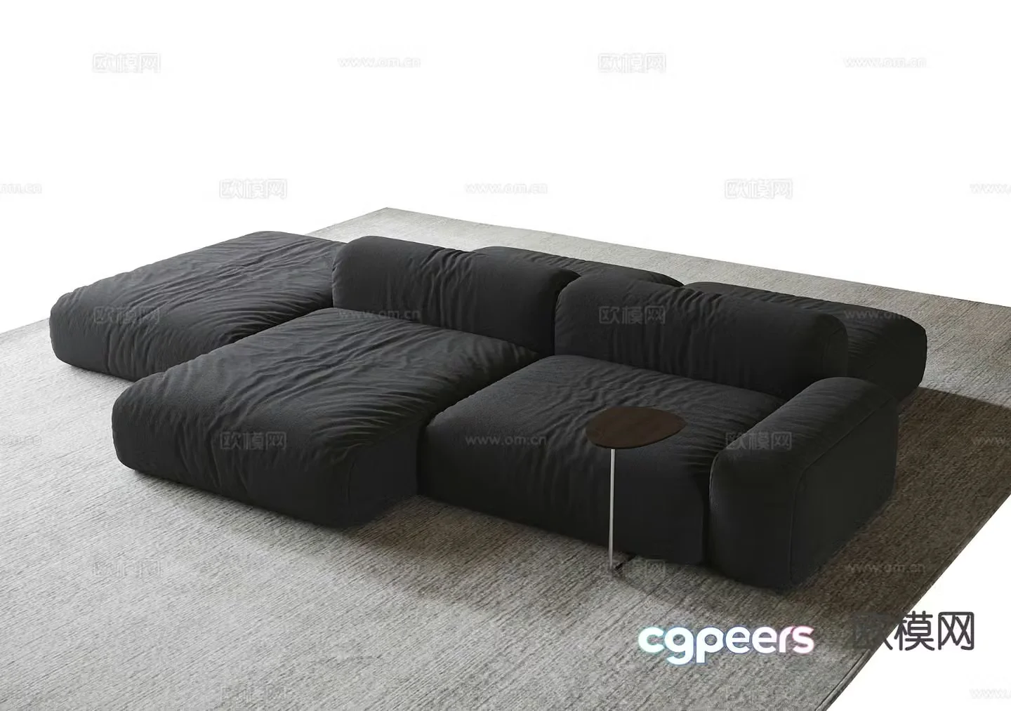 Modern double-sided sofa multi-person sofa fabric sofa 3D model
