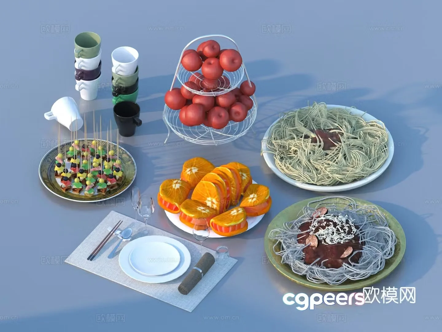 Fruit Food Ornaments Sketch 3d Model