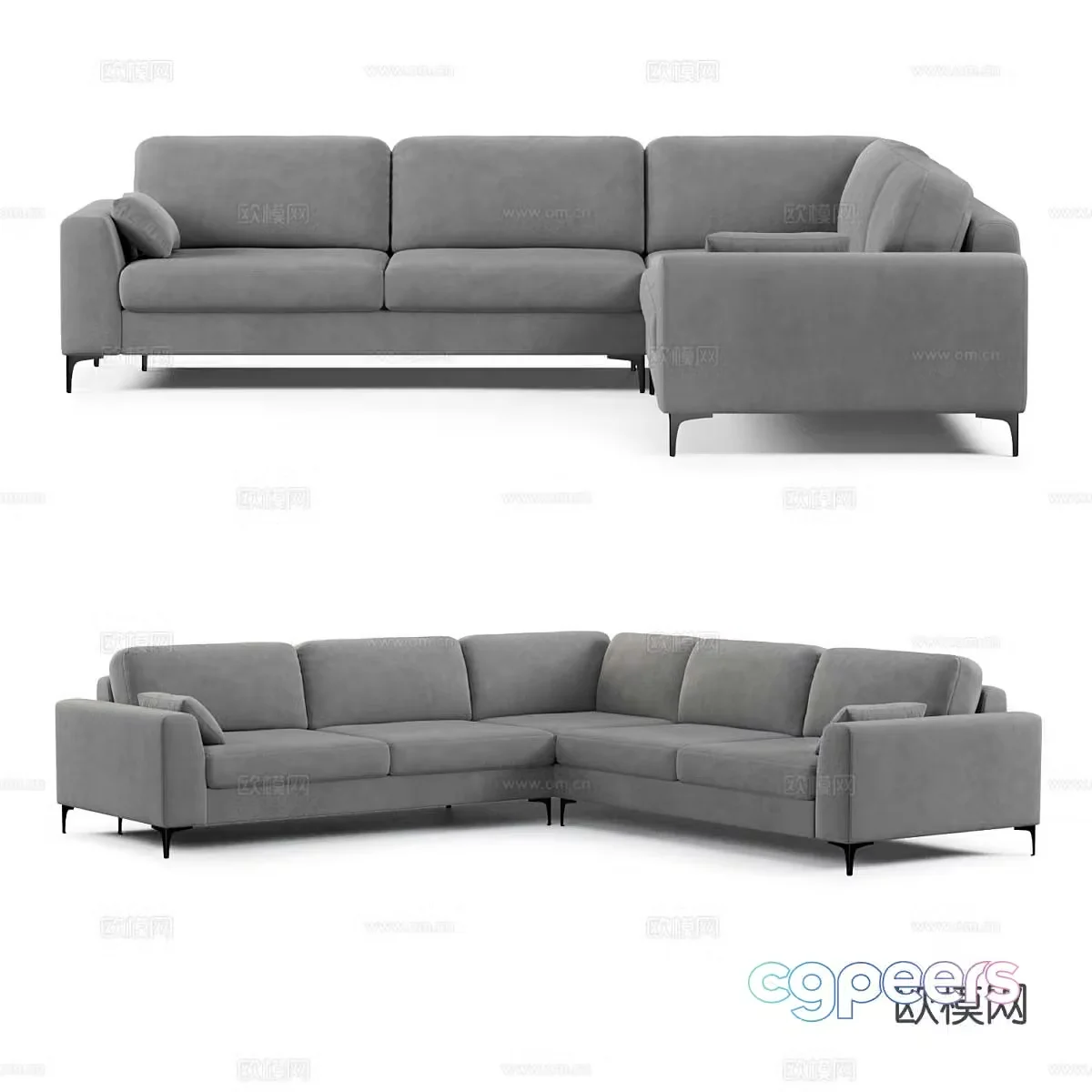 Simple multi-person sofa corner sofa 3D model